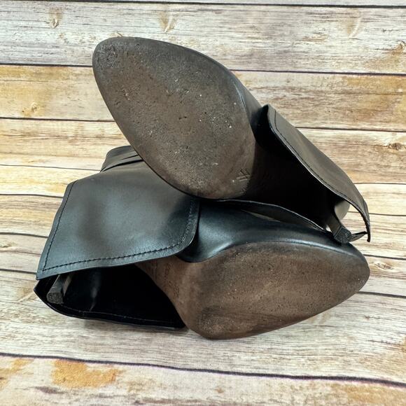 Vera Wang Womens Black Leather Rebel Rahda High Heel Ankle Boots 9M - Picture 7 of 11